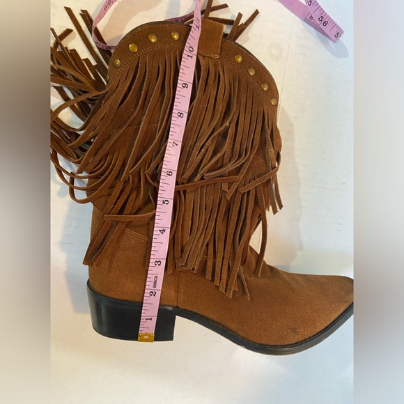 Shyanne Cowboy Boots Cowgirl Womens Western Brown Tan Shoes Fringe Boho Sz 6.5 - Picture 7 of 8